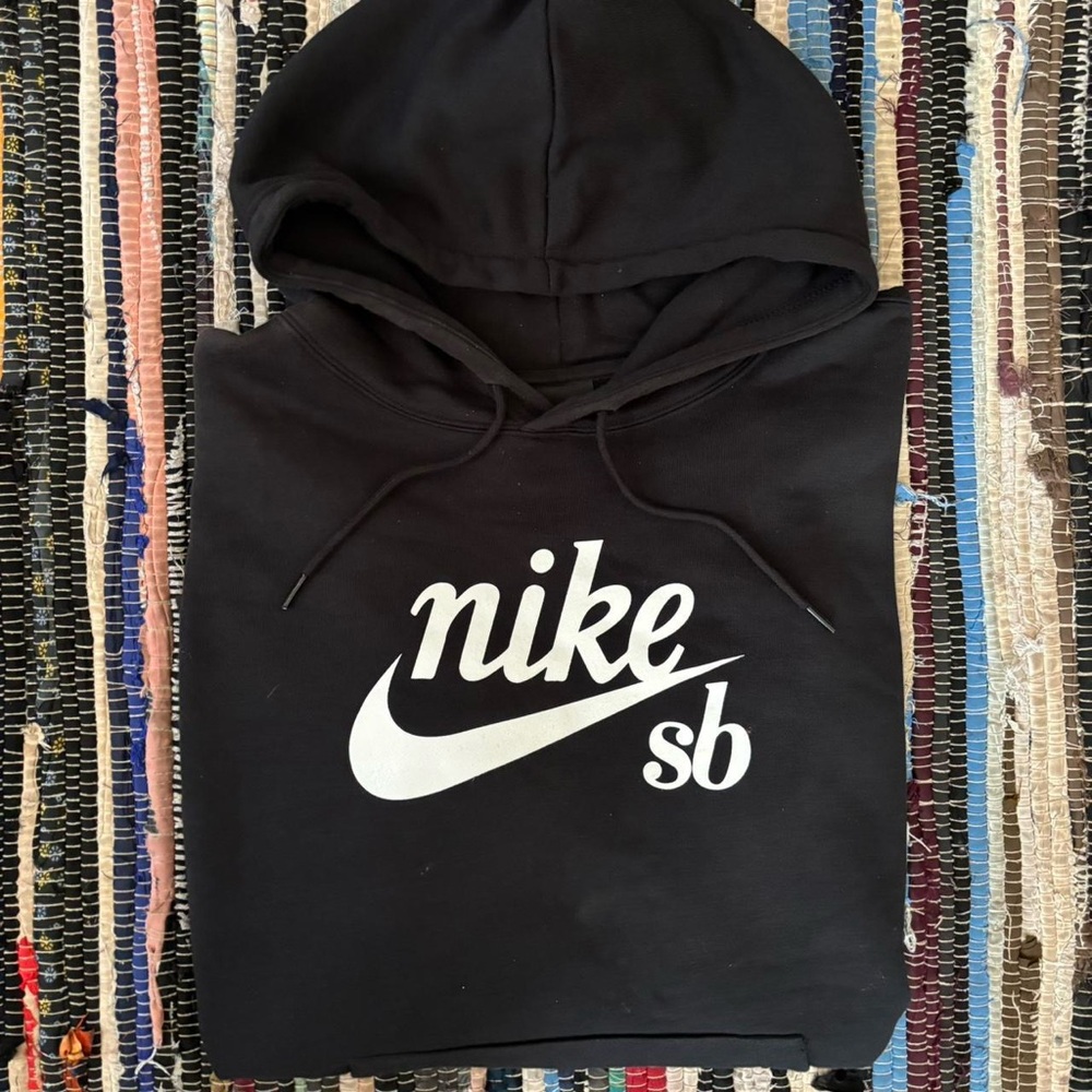 Distressed Nike SB Black Heavyweight Hoodie